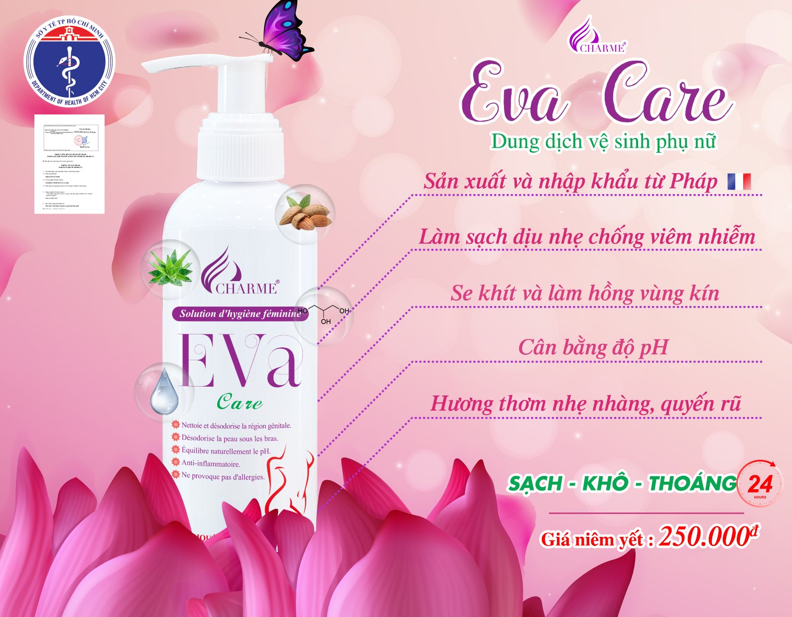 Dung dịch vệ sinh phụ nữ Eva Care Charme - 37600356802533