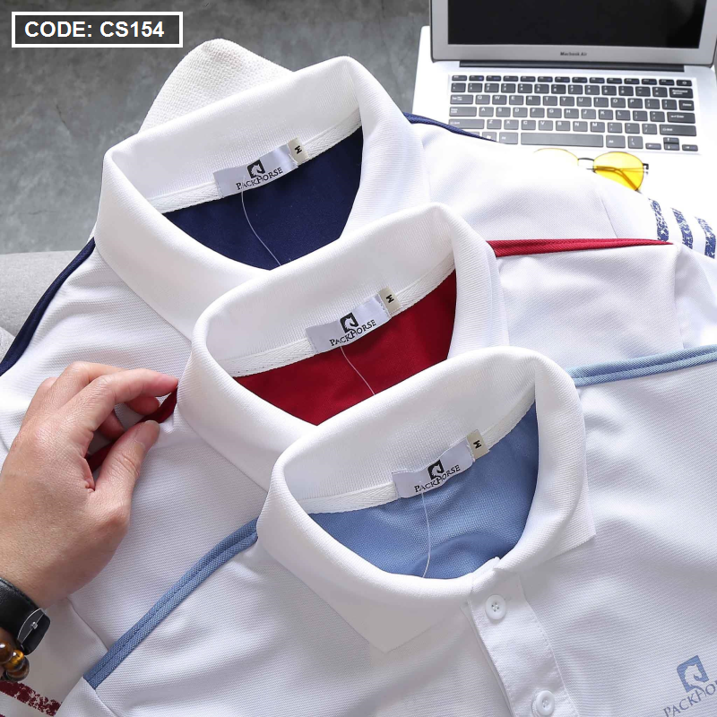 Áo thun nam Polo in sọc màu cao cấp - CS154