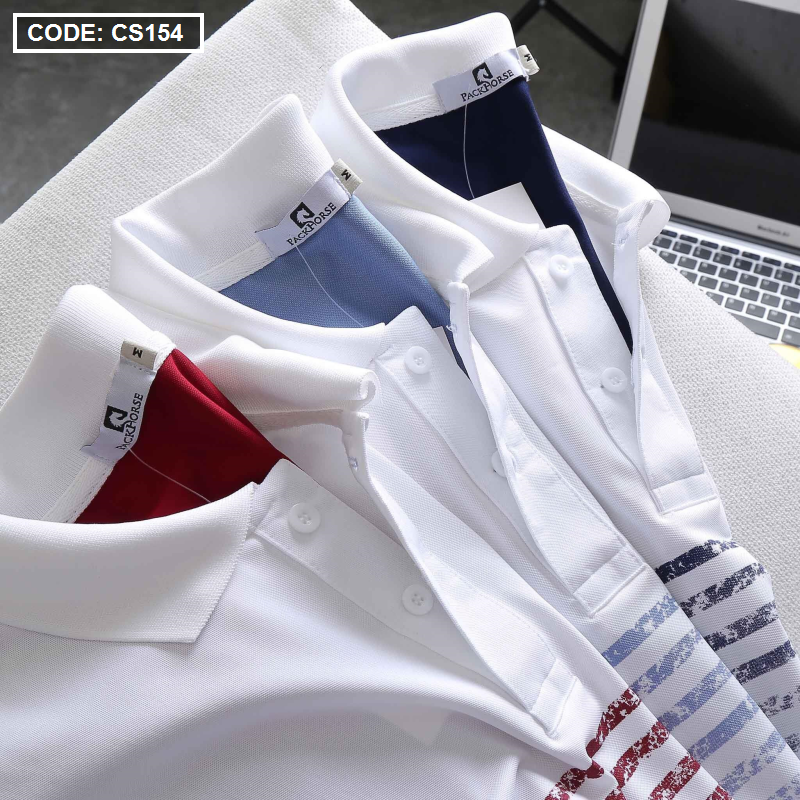 Áo thun nam Polo in sọc màu cao cấp - CS154