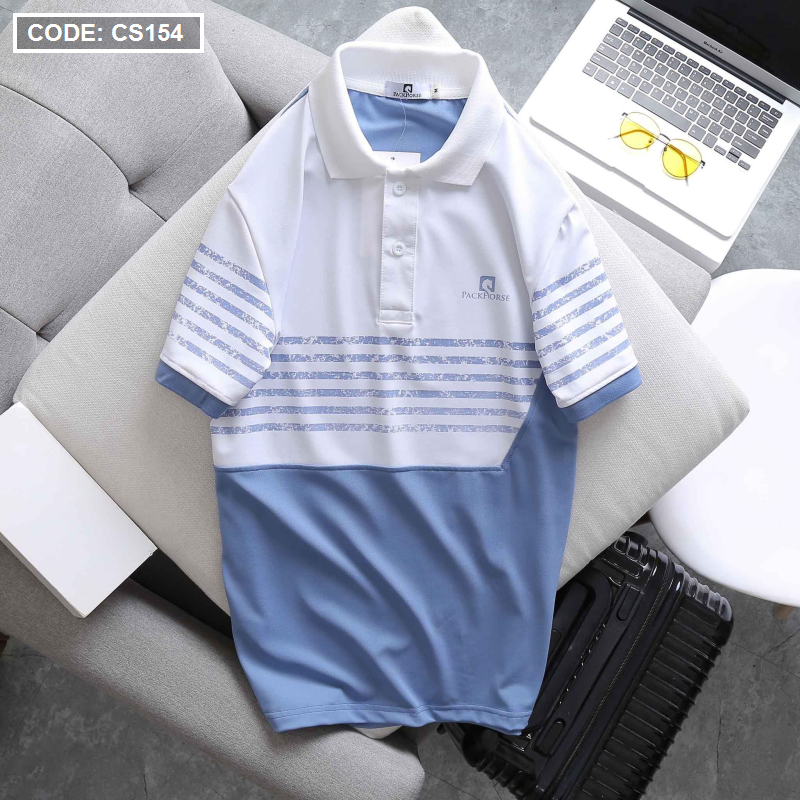 Áo thun nam Polo in sọc màu cao cấp