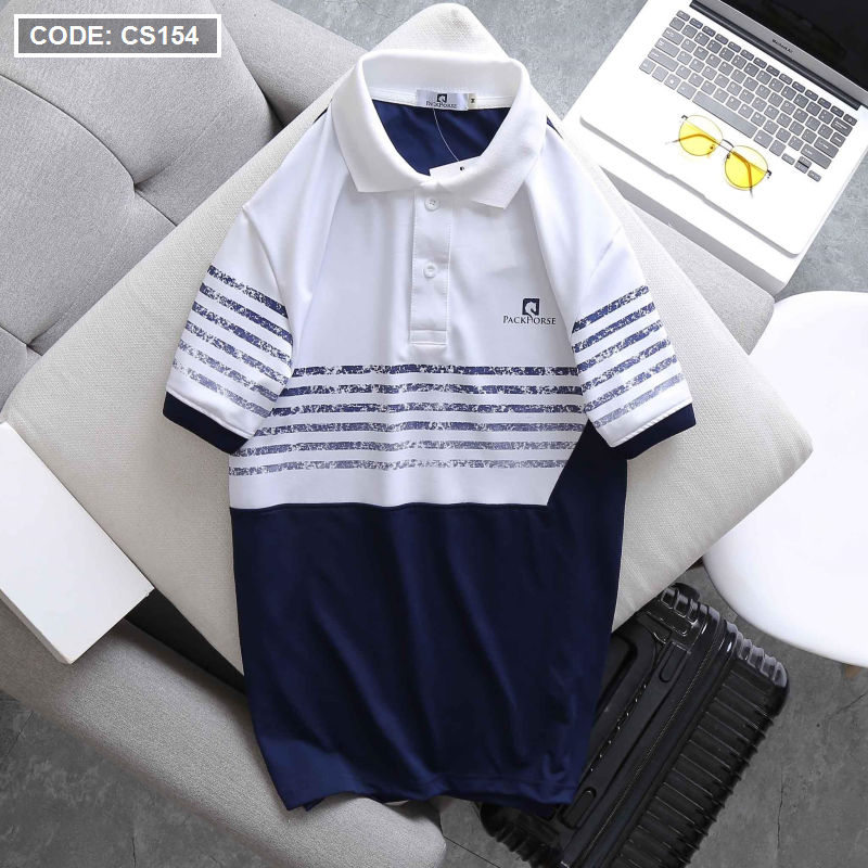 Áo thun nam Polo in sọc màu cao cấp - CS154