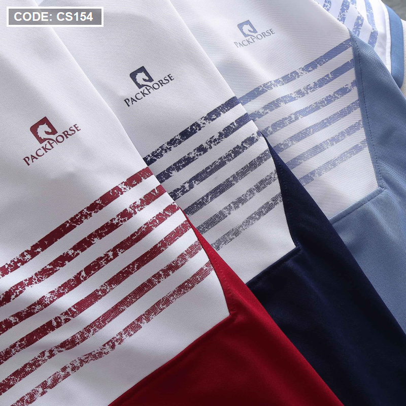 Áo thun nam Polo in sọc màu cao cấp - CS154