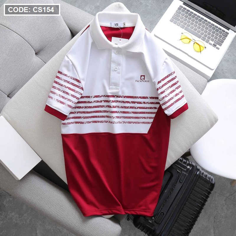 Áo thun nam Polo in sọc màu cao cấp