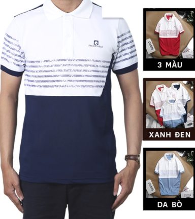 Áo Thun Nam Polo In Sọc Màu Cao Cấp - CS154
