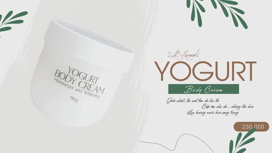 Kem dưỡng trắng da body Yogurt Body Cream Hanayuki - 8936205370018