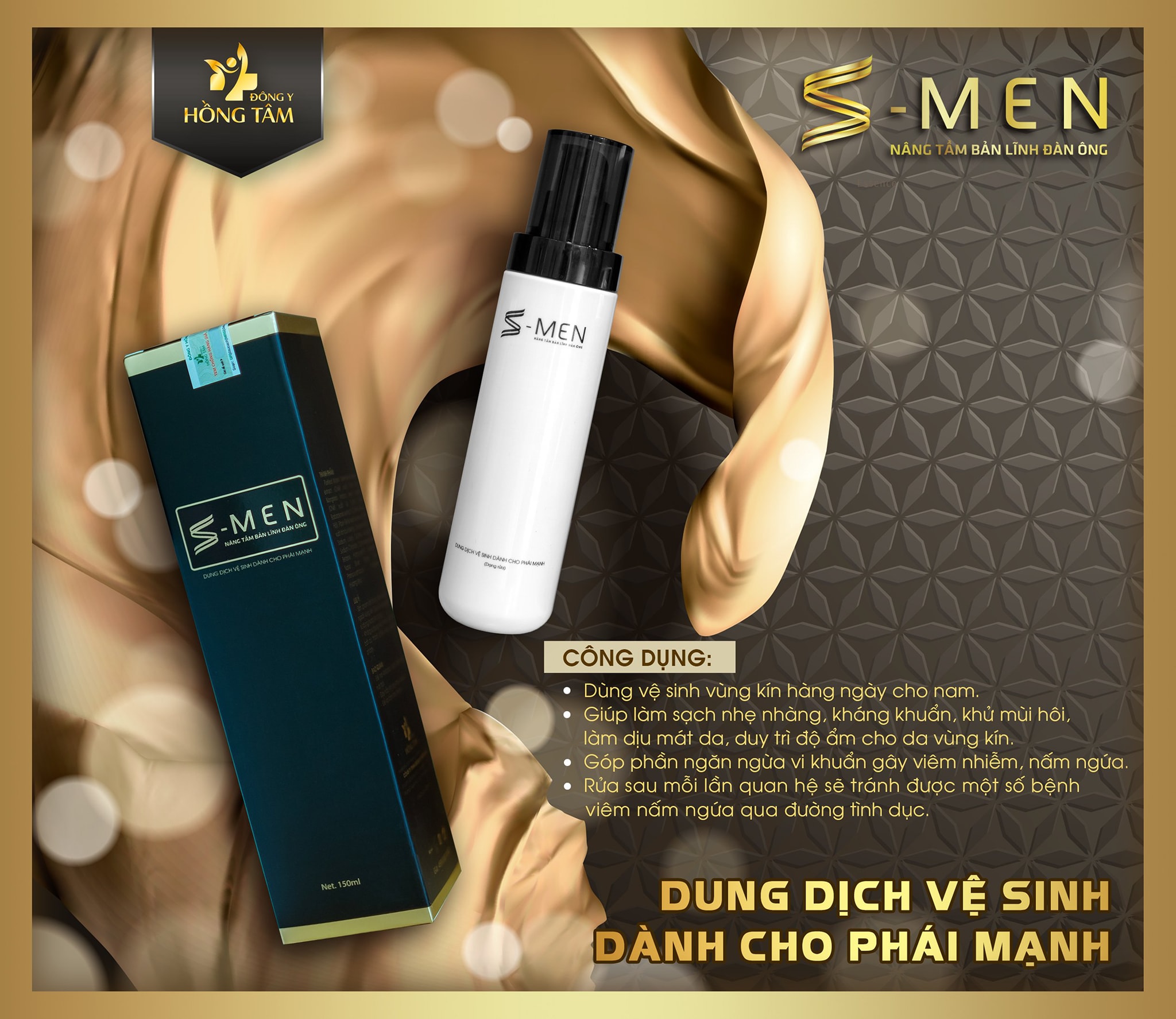Dung dịch vệ sinh dành cho nam S- Men đông y Hồng Tâm - 8938529135151