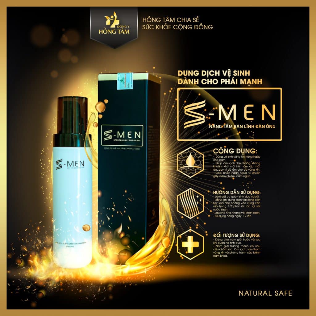 Dung dịch vệ sinh dành cho nam S- Men đông y Hồng Tâm - 8938529135151