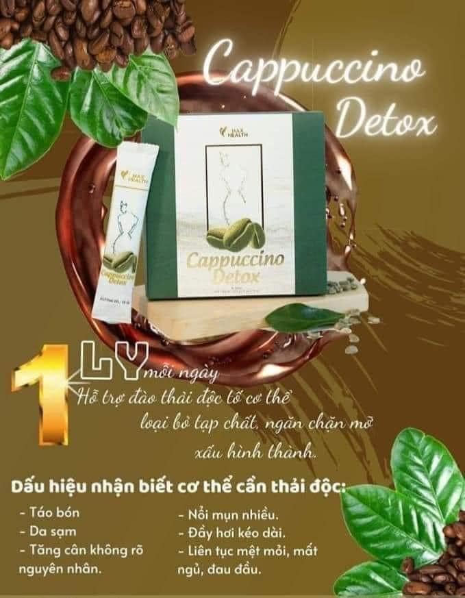 Cà phê Cappuccino Detox Max Health chính hãng - 8936188880016