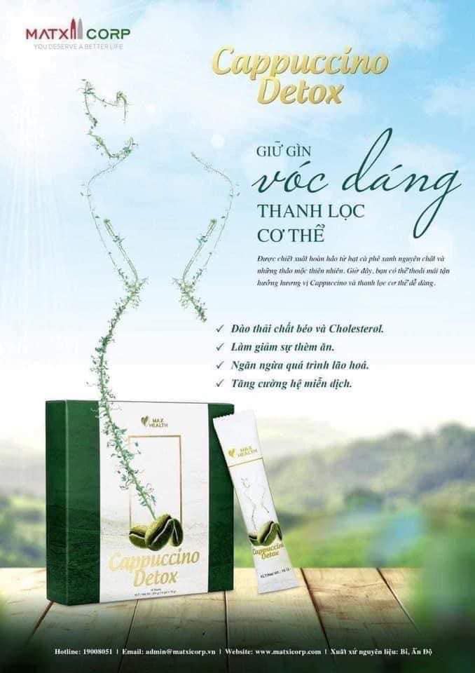 Cà phê Cappuccino Detox Max Health chính hãng - 8936188880016