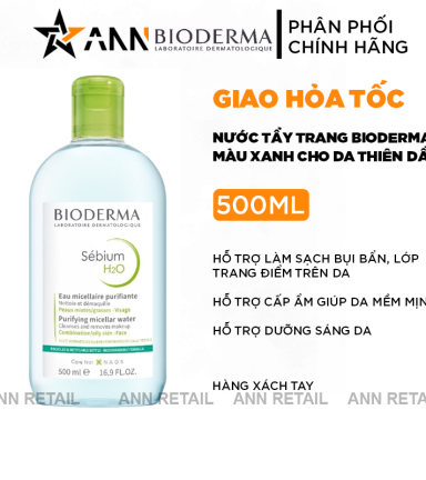 Nước Tẩy Trang Bioderma Màu Xanh Sébium H2O 500ml Dành Cho Da Dầu & Hỗn Hợp - 3401575645851