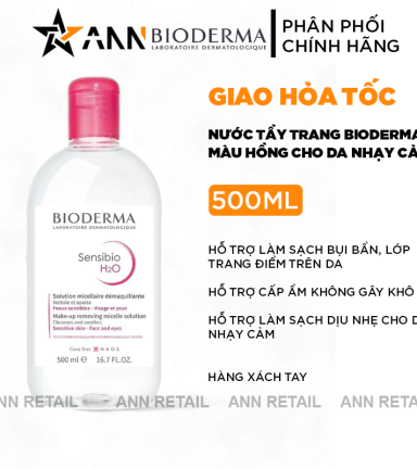 Nước Tẩy Trang Bioderma Màu Hồng Sensibio H2O 500ml Phù Hợp Da Nhạy Cảm - 3401575645790
