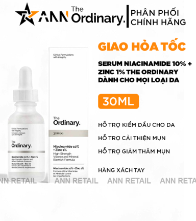 Serum Giảm Mụn Và Giảm Thâm The Ordinary Niacinamide 10% + Zinc 1% - Hàng Xách Tay - 76991519031
