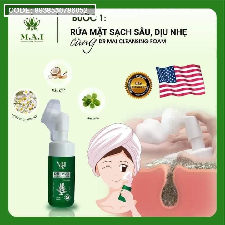 Combo sữa rữa mặt DR Mai và Toner rau Dr Mai dành cho da mụn chính hãng - 8938530786052