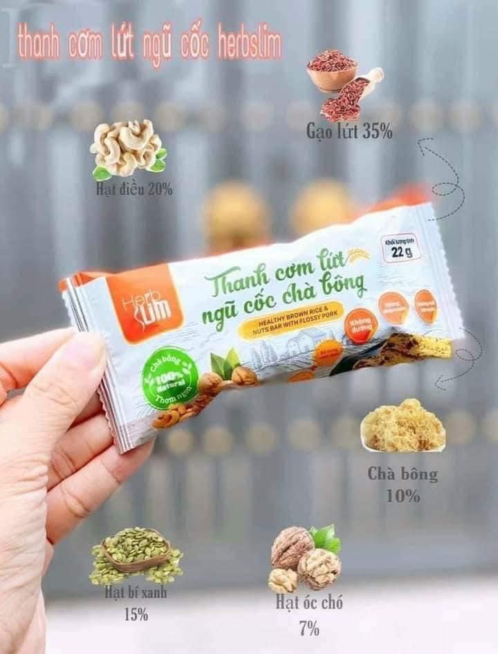 Combo 5 thanh cơm lứt ngũ cốc chà bông HerbSlim Trấn Thành - CB01
