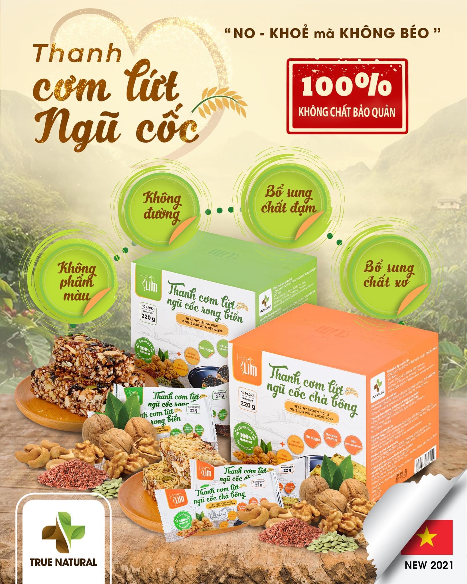 Combo 5 thanh cơm lứt ngũ cốc chà bông HerbSlim Trấn Thành - CB01