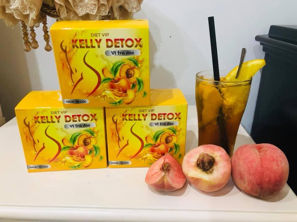Trà đào giảm cân Kelly Detox Diet Vip chính hãng - 8938535952025