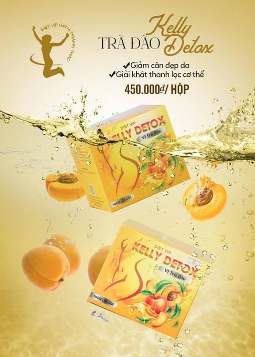 Trà đào giảm cân Kelly Detox Diet Vip chính hãng - 8938535952025