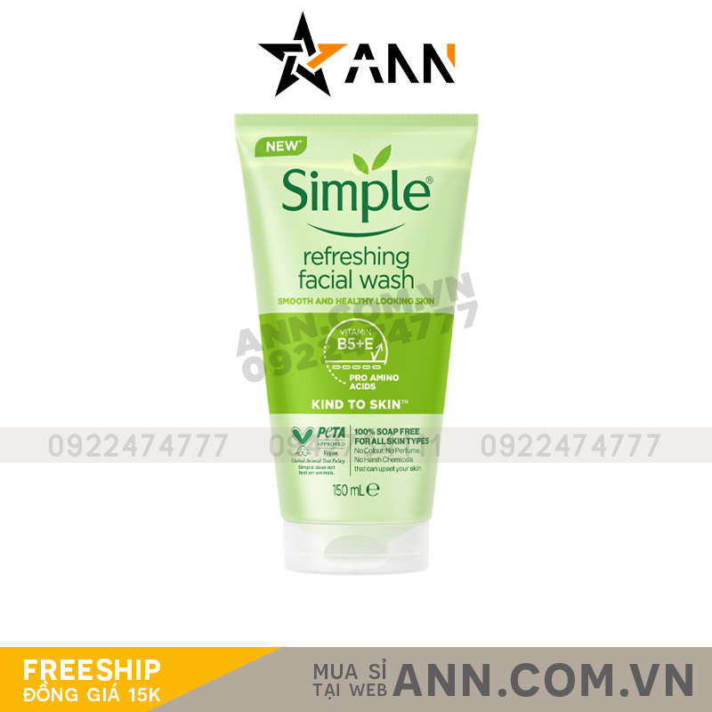 15461_5011451103863_20240724174100-1.png Sữa Rửa Mặt Simple Kind To Skin Refreshing Facial Wash Ge 150ml - 5011451103863
