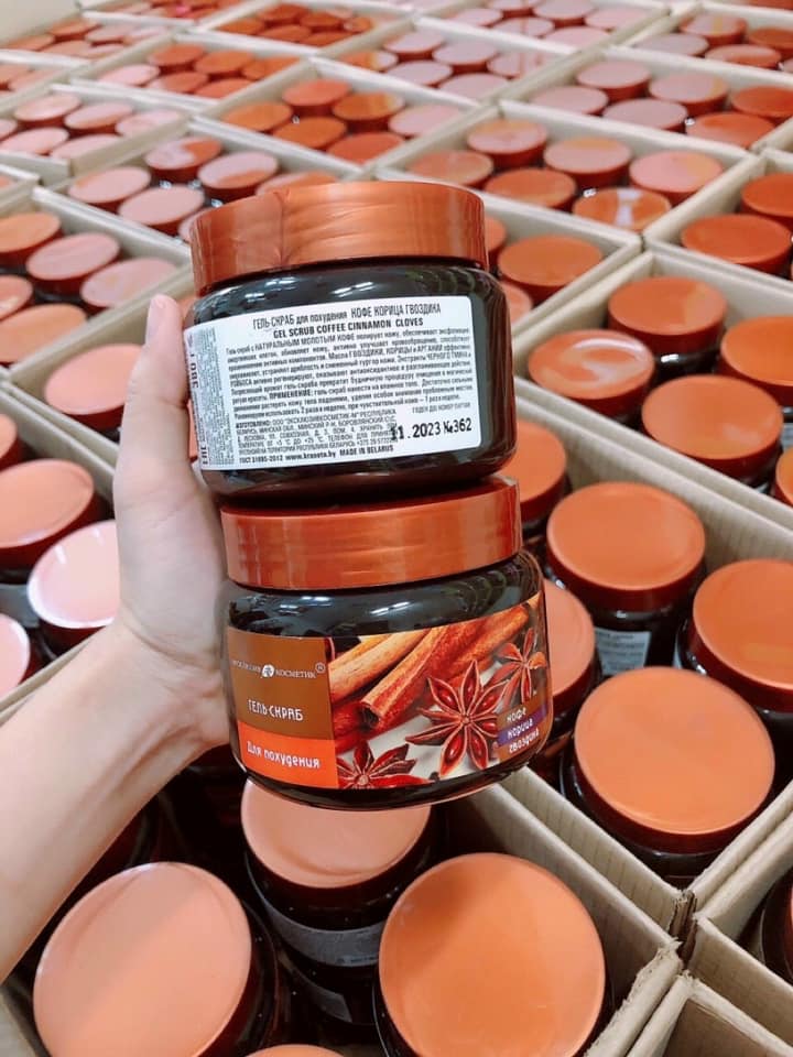 Tẩy tế bào Chết toàn thân quế hồi Nga Gel Scrub Coffee & Cinnamon Cloves 380g Chính Hãng - 4813053000806