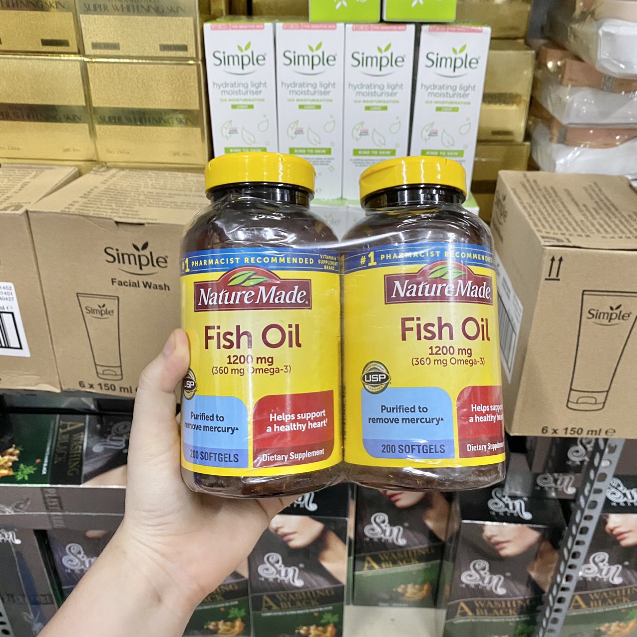 Viên uống dầu cá Nature Made Fish Oil 1200mg Omega 3 Hộp 200 Viên Của Mỹ chính hãng - 431604028525