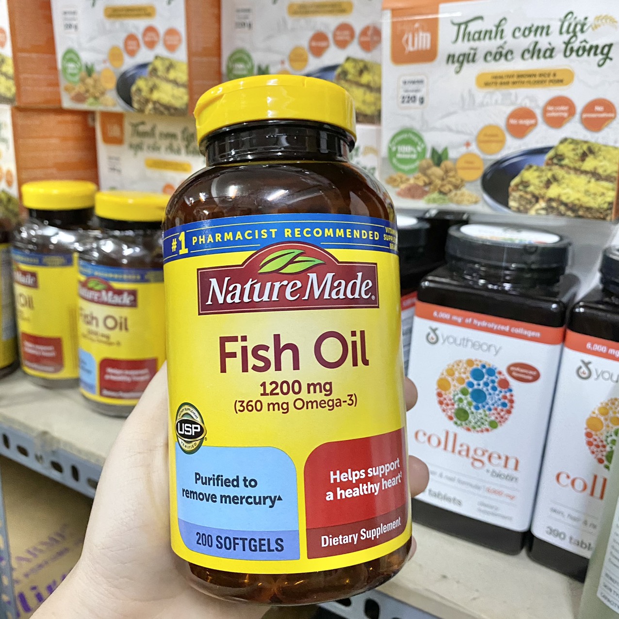 Viên uống dầu cá Nature Made Fish Oil 1200mg Omega 3 Hộp 200 Viên Của Mỹ chính hãng - 431604028525
