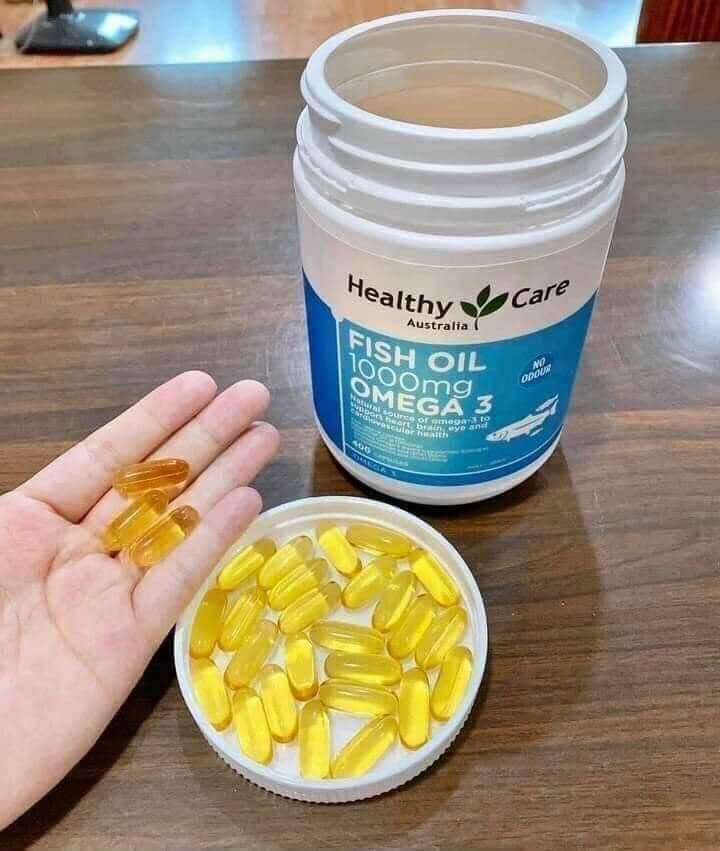Viên uống dầu cá Omega-3 1000mg 400 viên Healthy Care của Úc chính hãng - 9316254892065