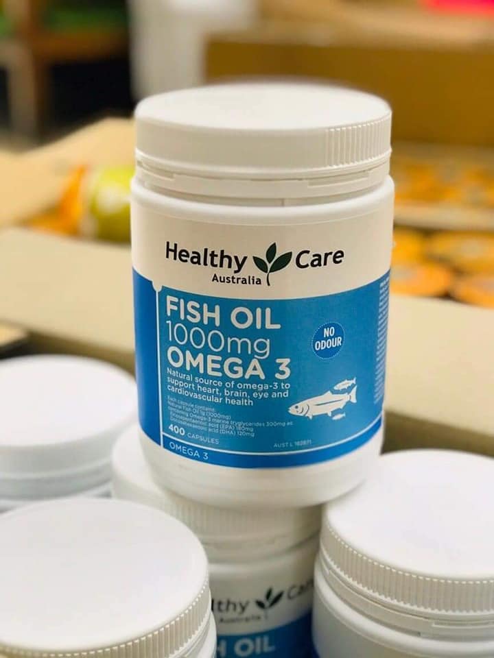 Viên uống dầu cá Omega-3 1000mg 400 viên Healthy Care của Úc chính hãng - 9316254892065
