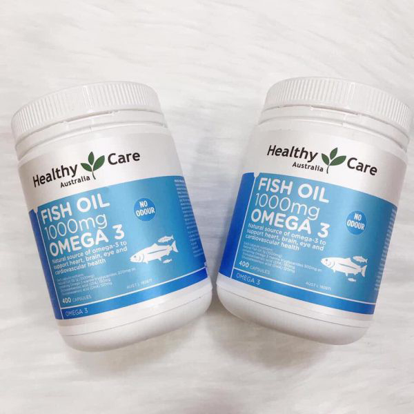 Viên uống dầu cá Omega-3 1000mg 400 viên Healthy Care của Úc chính hãng - 9316254892065
