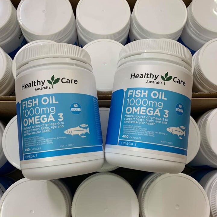 Viên uống dầu cá Omega-3 1000mg 400 viên Healthy Care của Úc chính hãng - 9316254892065