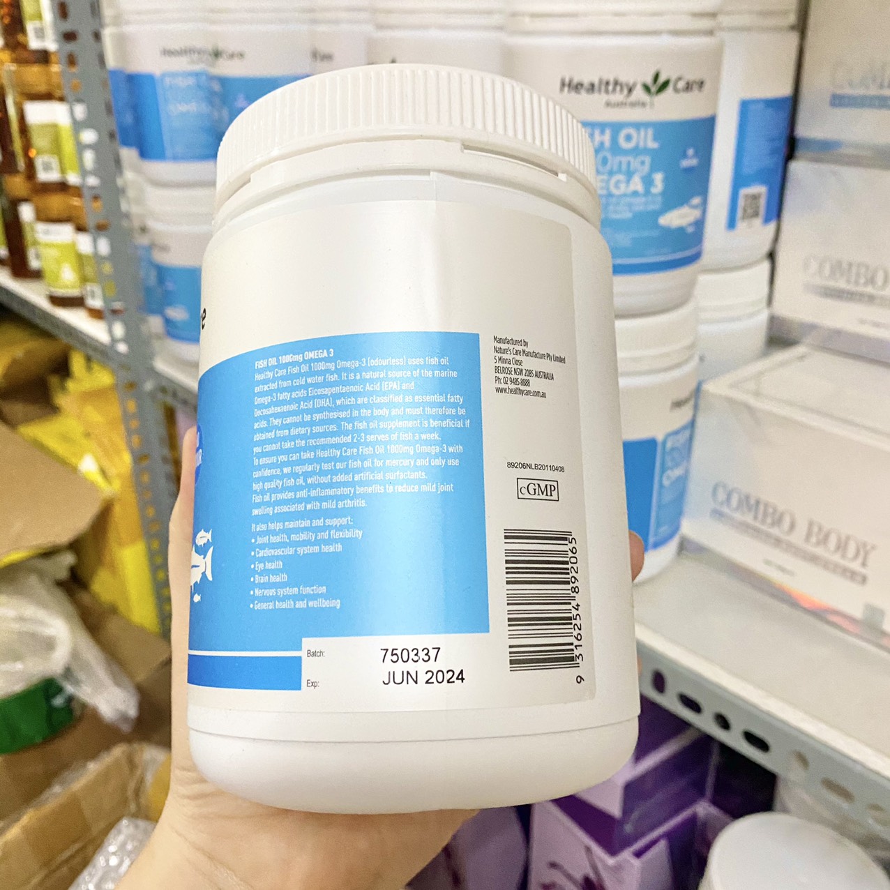 Viên uống dầu cá Omega-3 1000mg 400 viên Healthy Care của Úc chính hãng - 9316254892065