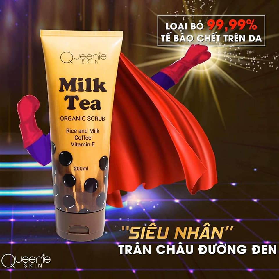 Tẩy tế bào chết Milk Tea Organic Scrub Queenie Skin chính hãng 13 Tẩy tế bào chết Milk Tea Organic Scrub Queenie Skin chính hãng