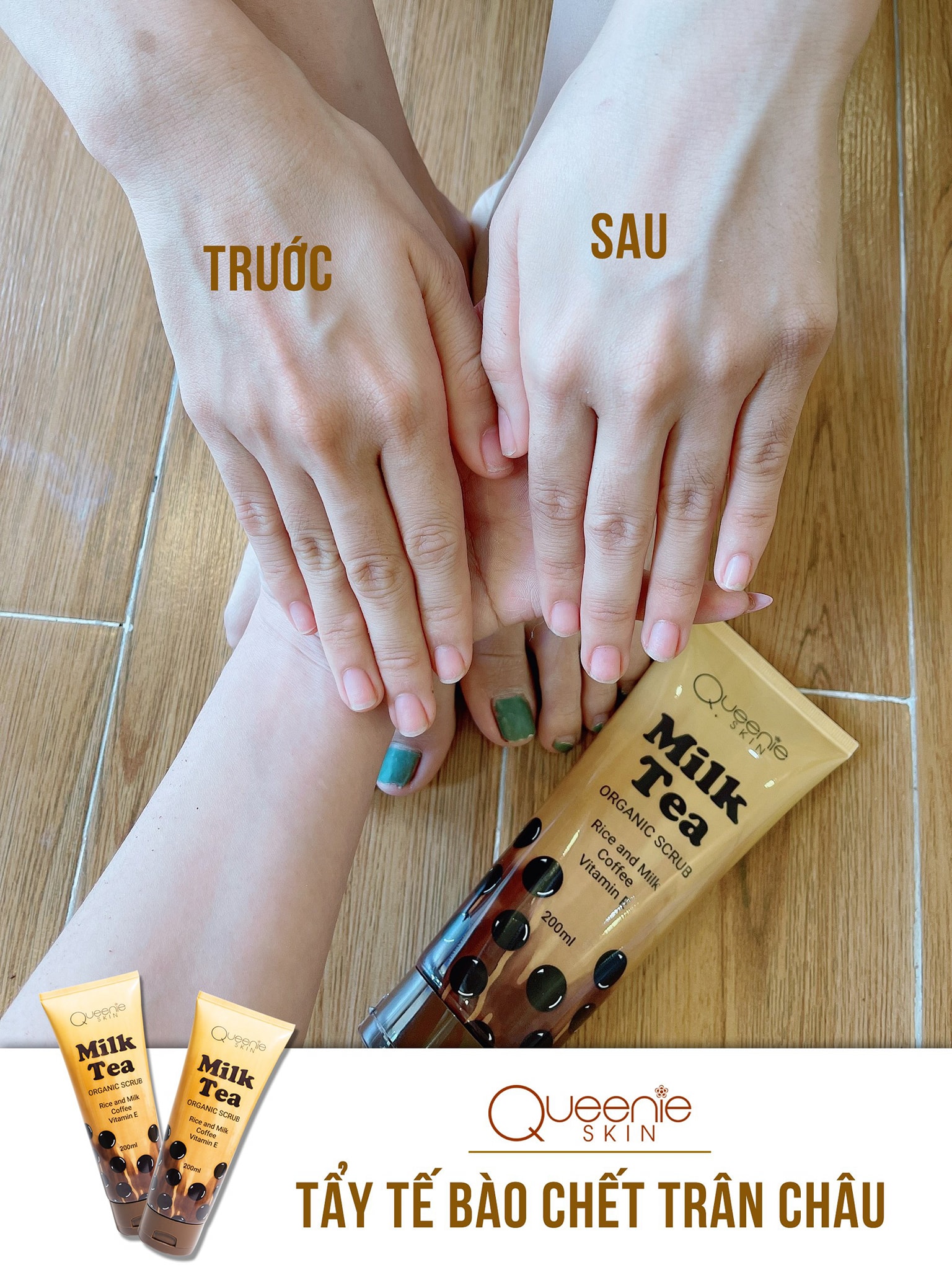 Tẩy tế bào chết Milk Tea Organic Scrub Queenie Skin chính hãng 6 Tẩy tế bào chết Milk Tea Organic Scrub Queenie Skin chính hãng