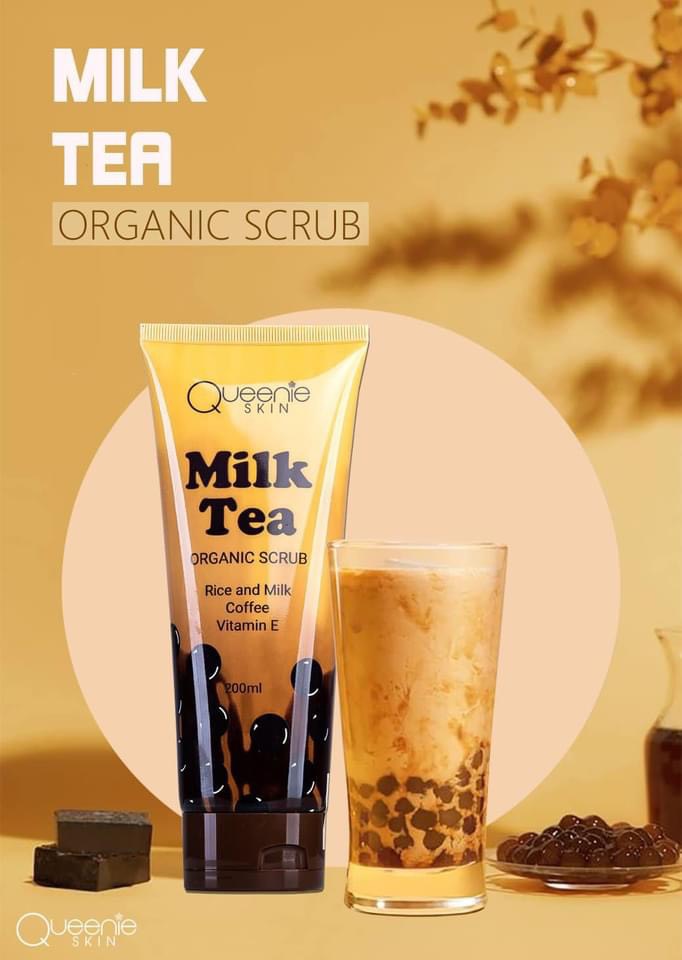 Tẩy tế bào chết Milk Tea Organic Scrub Queenie Skin chính hãng 2 Tẩy tế bào chết Milk Tea Organic Scrub Queenie Skin chính hãng
