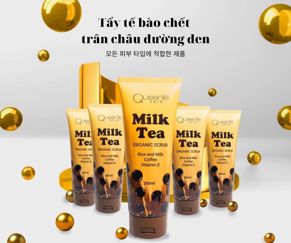 Tẩy tế bào chết Milk Tea Organic Scrub Queenie Skin chính hãng 3 Tẩy tế bào chết Milk Tea Organic Scrub Queenie Skin chính hãng