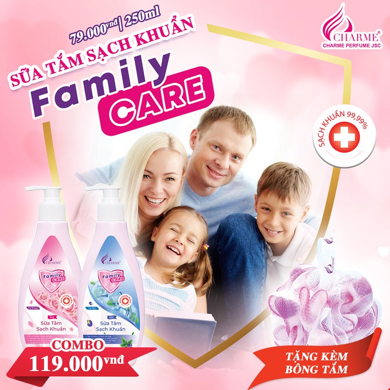 Combo 2 chai sữa tắm Charme Family Care 8 Combo 2 chai sữa tắm Charme Family Care