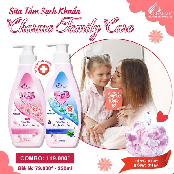 Combo 2 chai sữa tắm Charme Family Care 10 Combo 2 chai sữa tắm Charme Family Care