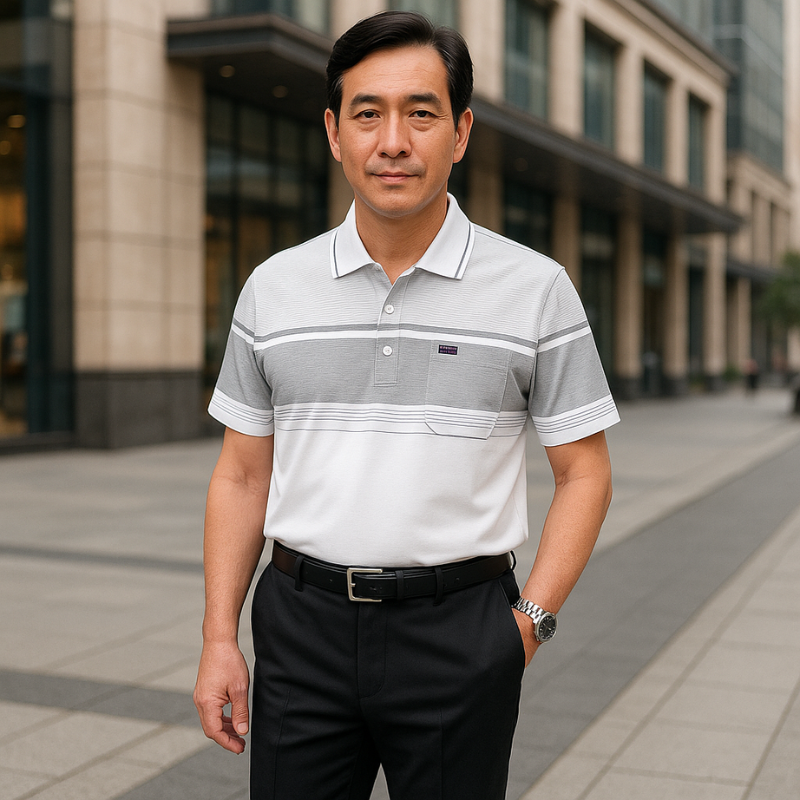 Chuyên sỉ áo Thun Sọc Nam Có Cổ Phối Viền Có Túi Thun Cotton 17 Chuyên sỉ áo Thun Sọc Nam Có Cổ Phối Viền Có Túi Thun Cotton