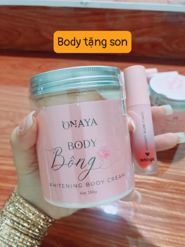 Kem body Bông 250g Lotion dưỡng trắng da ONAYA chính hãng tặng kèm son - 8938540224063