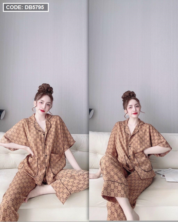 Đồ bộ nữ pijama tay dơi quần dài vải mango