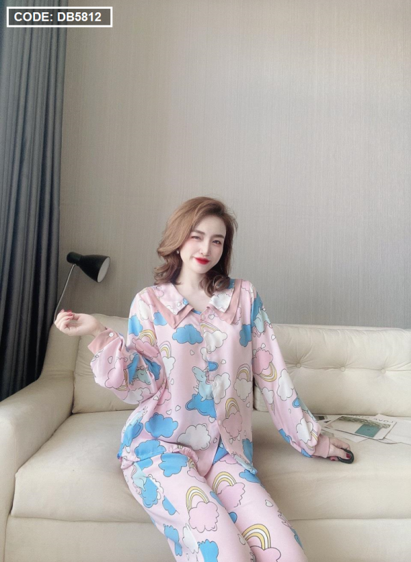 Đồ bộ nữ pijama Vải mango tay dài quần dài - DB5812