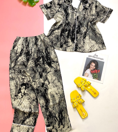 Đồ bộ nữ pijama vải Mango tay ngắn quần dài size đại - DB5818