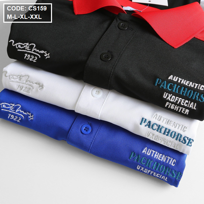 15731-z2944456846365-a487615bcf27b30cd331feb48b06b177-6.png Áo Thun Nam Cá Sấu Poly Cổ Bẻ Ghép Vải Thêu Chữ - CS159