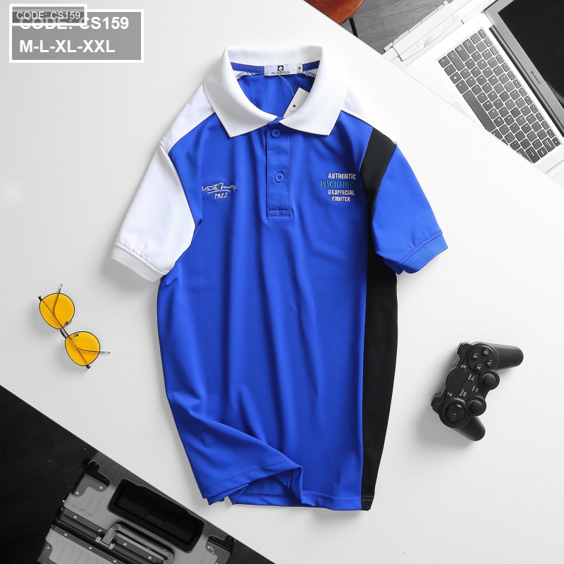 15731_15731-z2944456868012-d414688db6070b2476ea20e797c324fb_20251001004724-2.png Áo Thun Nam Cá Sấu Poly Cổ Bẻ Ghép Vải Thêu Chữ - CS159