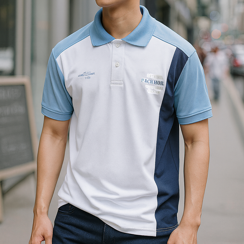 Áo Thun Nam Cá Sấu Poly Cổ Bẻ Ghép Vải Thêu Chữ 16 Áo Thun Nam Cá Sấu Poly Cổ Bẻ Ghép Vải Thêu Chữ