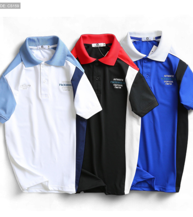 Áo Thun Nam Cá Sấu Poly Cổ Bẻ Ghép Vải Thêu Chữ - CS159