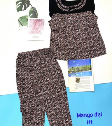 Đồ bộ nữ quần dài vải mango size to 50-65kg - DB237