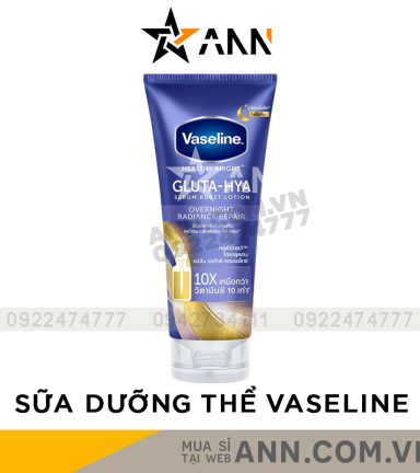 Kem Dưỡng Thể Vaseline Màu Xanh 10X Gluta Hya Overnight Thái Lan - 8851932439756