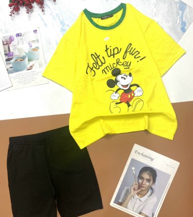 Set bộ nữ tay ngắn quần lững hình chuột Mickey - DB0788