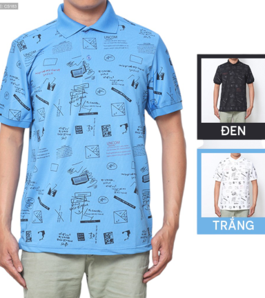 Áo Thun Nam Cổ Bẻ In Hình Họa Tiết (Có Size 3XL) - CS183