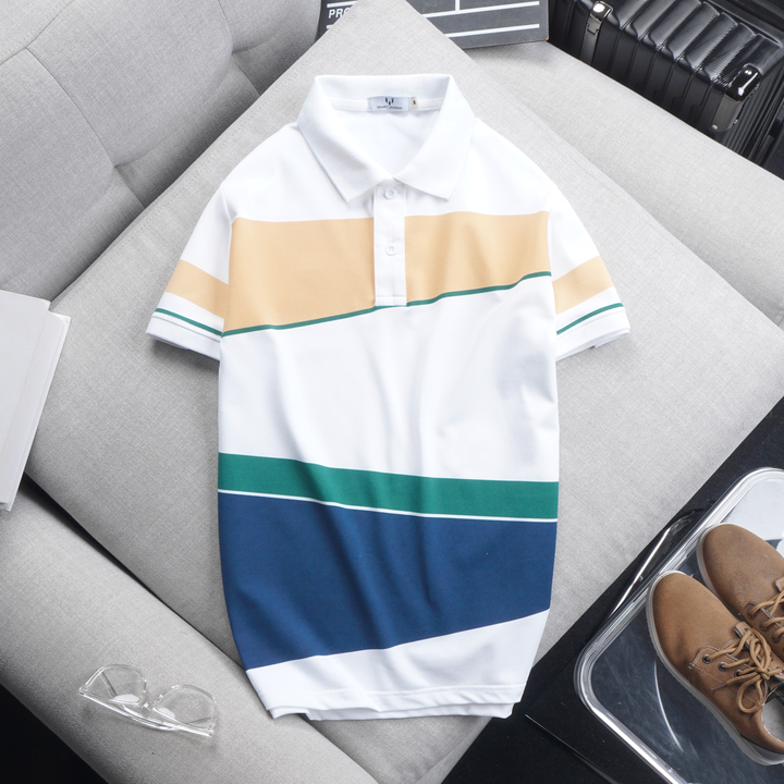 17491-z3666366091284-011dc0a9c552ddf5560478f378449796-2.png Áo Thun Polo Nam Cá Sấu Poly Phối Kẻ Sọc Màu (Có Size 3XL) - CS185